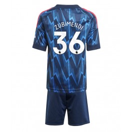 Arsenal Martin Zubimendi #36 Uit tenue Kids 2025-26 Korte Mouw (+ Korte broeken)